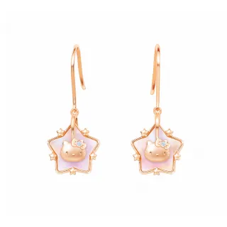 【Just Diamond】鎮金店 18K玫瑰金 Hello Kitty 讓愛轉動 鑽石耳環