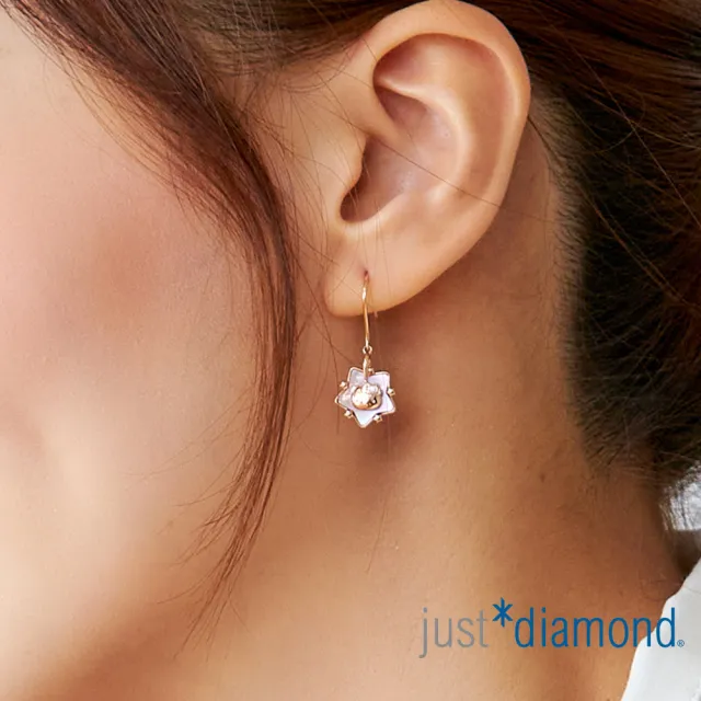 【Just Diamond】鎮金店 18K玫瑰金 Hello Kitty 讓愛轉動 鑽石耳環