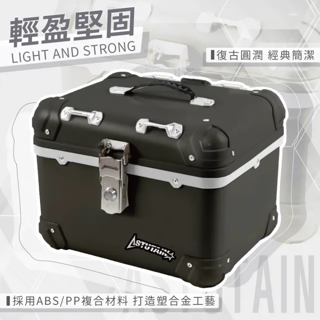 【Astutain】阿斯圖坦 45L 塑合金烤漆車尾箱 機車後箱 機車後備箱 機車置物箱 機車行李箱(圓角/糖果粉)