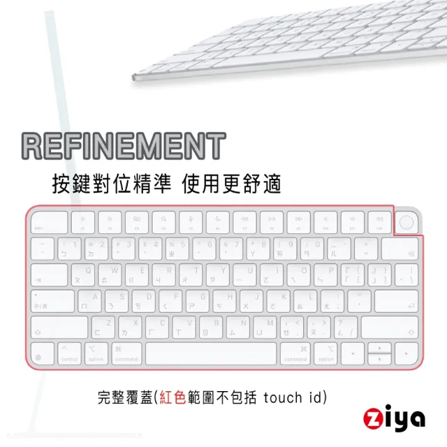 【ZIYA】Apple Mac Touch ID 巧控鍵盤保護膜(TPU材質 A2449 A3118)
