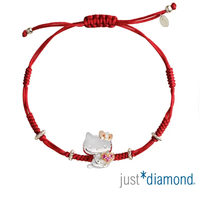 【Just Diamond】鎮金店 三麗鷗 甜蜜真心-Hello Kitty 鑽石戒指(手繩兩用)