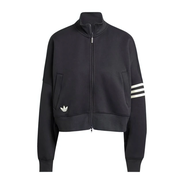 adidas 愛迪達 NEUCL Tracktop 女 立領外套 運動外套 休閒穿搭 雙向拉鍊 黑白(JI8495)