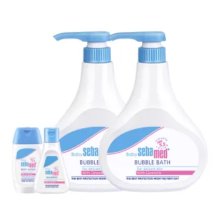 【SEBAMED 施巴】泡泡露500mlx2+嬰兒乳液或洗髮乳50ml任選二件組(總代理)