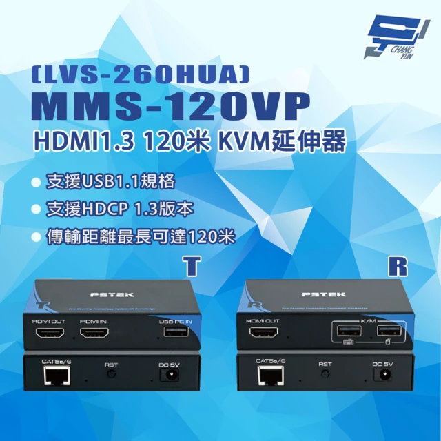 CHANG YUN 昌運 MMS-120VP HDMI1.3 120米 KVM延伸器T+R LVS-260HUA