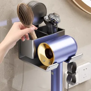 【SW】吹風機架 吸盤吹風機支架 壁掛吹風機架 風筒掛架(無痕 浴室置物架 壁掛 瀝水收納架 浴室收納)