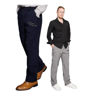 【戶外趣】男款厚磅蜂巢格紋多口袋抓絨防風三層暖殼褲(HMP016 丈青/銀河灰)