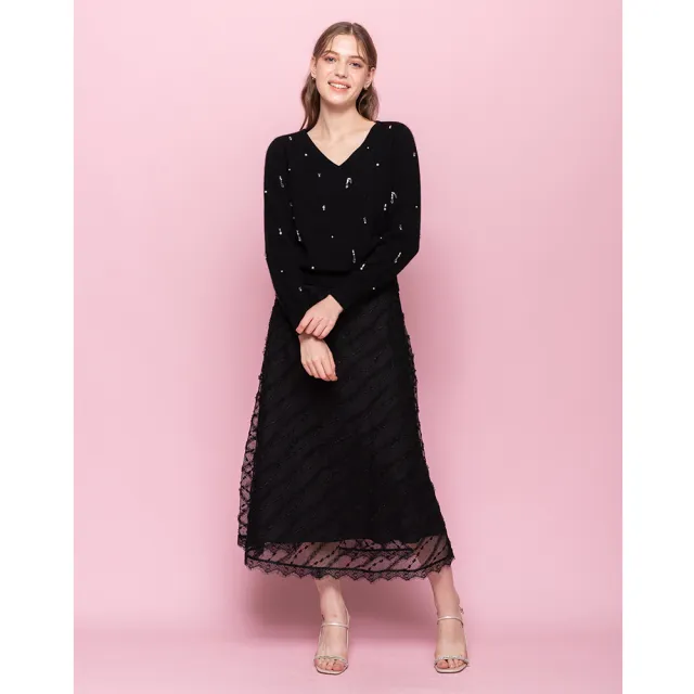 【perng yuh 芃諭名品】恬雅水晶 Ｖ領 毛海 針織衫(2024 AW Collection｜3C秋冬新品上市)