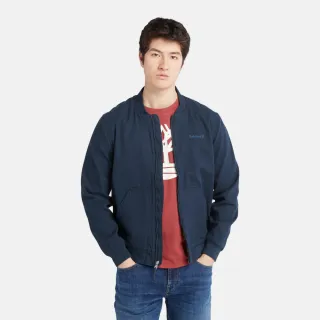 【Timberland 官方旗艦】男款深寶石藍帆布飛行外套(A6R1N433)