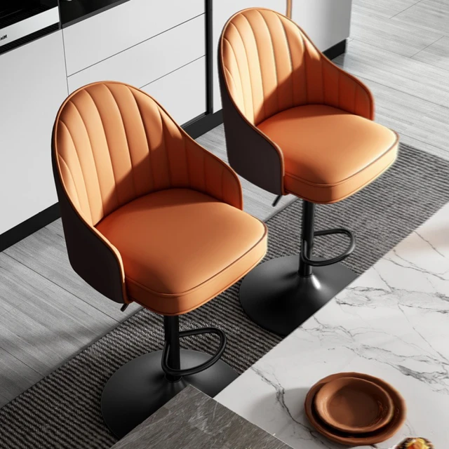 三強家具 黑色輪 三防超纖皮 旋轉升降(化妝椅 梳妝台椅子 