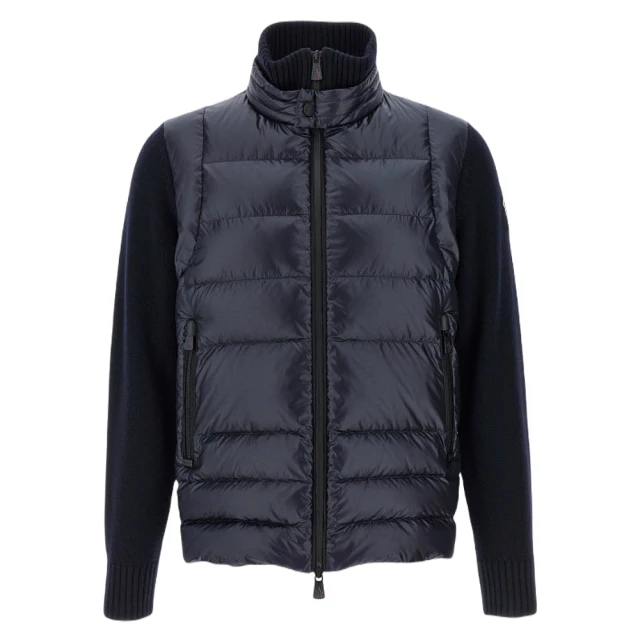 MONCLER 秋冬新款 男款 前襟羽絨羊毛拼接外套-深藍色(2號USA-M、3號USA-L、4號USA-XL、5號USA-XXL)