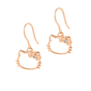 【Just Diamond】鎮金店 18K玫瑰金 Hello Kitty 愛戀貓語 鑽石耳環