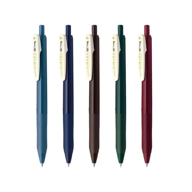 【ZEBRA 斑馬牌】SARASA CLIP 0.5mm 水性 典雅風 鋼珠筆 5支/盒 JJ15-5C-VI