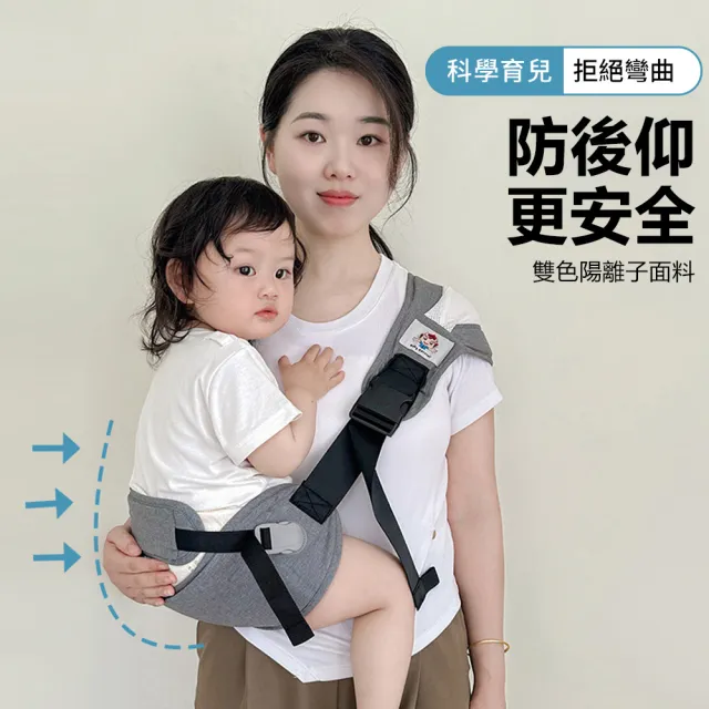 【Nil】618 輕便式兒童單肩腰凳 前抱式嬰兒帶護腰背巾 防後仰背帶 寶寶外出揹巾