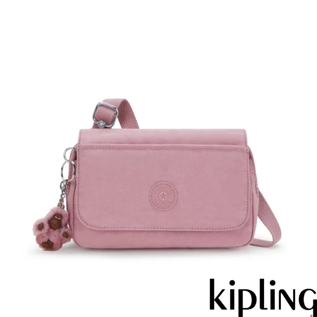 KIPLING官方旗艦館 藍底小花可愛長方形小包-TALLY