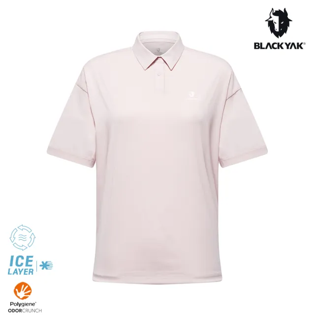 【BLACKYAK】女 ICE CIRCLE短袖POLO衫(淺粉紅)DB1WC105(春夏 涼感 POLYGIENE 抗菌 女裝)