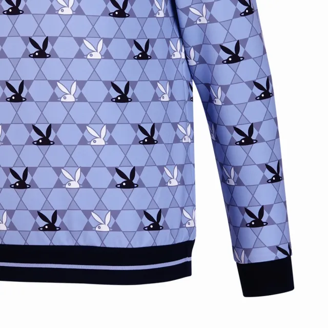 【PLAYBOY GOLF】男款俏皮兔頭LOGO立領長袖上衣-深灰(吸濕排汗/蓄熱保暖/GOLF/高爾夫球衫/AA24226-86)
