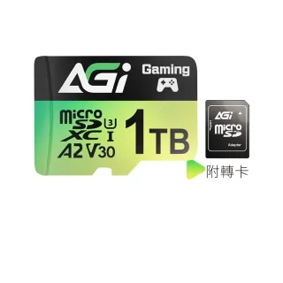 【AGI亞奇雷】TF138 1TB MicroSDXC UHS-1 U3 V30 A2 記憶卡(讀寫170/160MBs 附轉卡)
