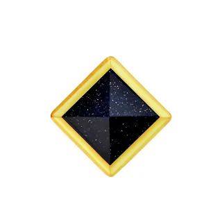 【Just Gold 鎮金店】搖滾鉚釘-小藍金砂石 黃金單耳耳環