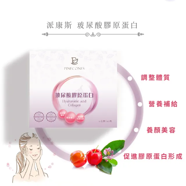 【派康斯】高單位玻尿酸膠原蛋白(30包/盒*1  一天一包)