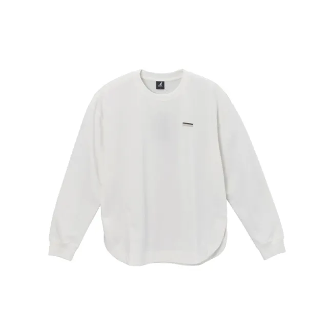 【KANGOL】長袖 白 印花LOGO 圓領T 中性(6455100300)