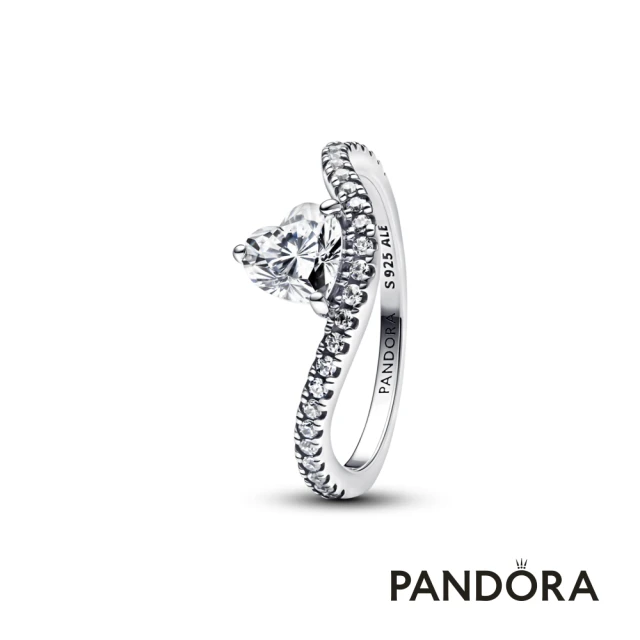 Pandora 官方直營 一見傾心波浪戒指