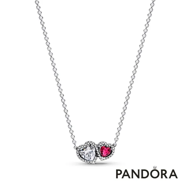 【Pandora 官方直營】甜蜜之心鑲邊項鏈