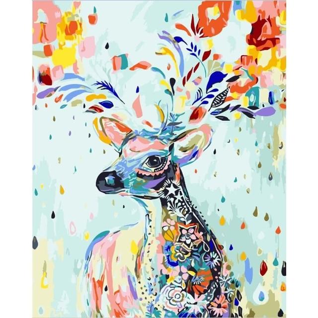 【ArtLife 藝術生活】66202彩繪小鹿40*50CM(數字油畫 DIY DIY數字油畫 交換禮物 畫畫玩具)