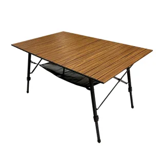 【Lumikenka 露米】無段式鋁捲桌120/胡桃木(悠遊戶外)