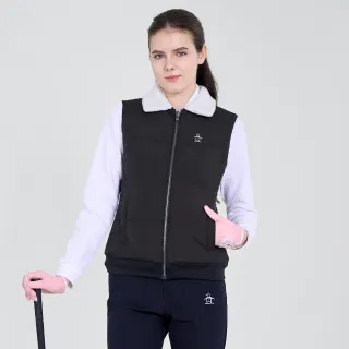 【Munsingwear】企鵝牌 女款黑色小羊絨時尚雙面羽絨背心 MLUL6502