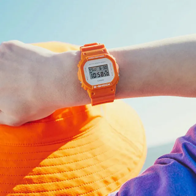 【CASIO 卡西歐】G-SHOCK 夕陽浪潮運動電子錶 情人節 禮物(DW-5600WS-4)