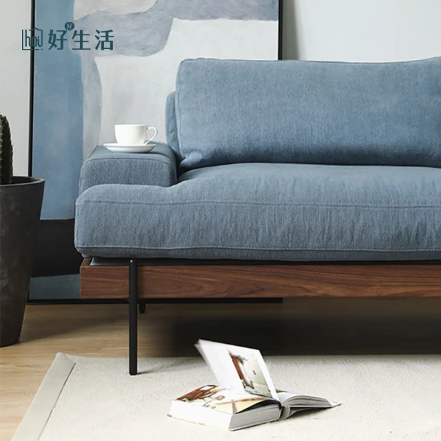 hoi! 好好生活hoi! 好好生活 預購60天★小半家具朗姆沙發白橡木胡桃色布藝單人沙發藍色