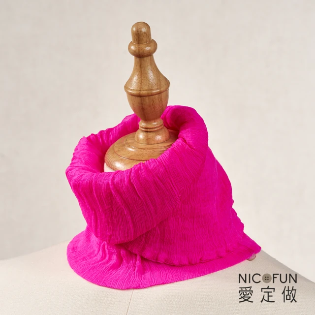 NicoFun 愛定做 優雅33 青紫柳葉絲圍脖 保暖(防風