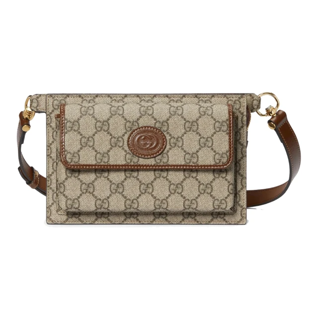 GUCCI 古馳 GG Supreme LOGO斜背包 腰包 胸包 單肩包(120cm)