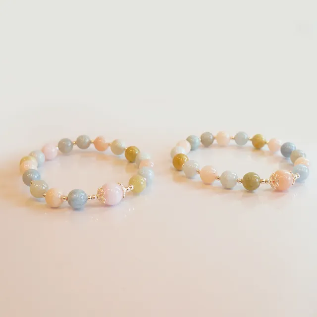 【MU LIFE 荒木雕塑藝品】星月清秀佳人手珠鍊(摩根石/925純銀)