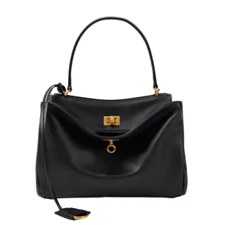 【Balenciaga 巴黎世家】Rodeo Small 小款 小牛皮 手提包 斜背包 肩背包 金扣 黑色