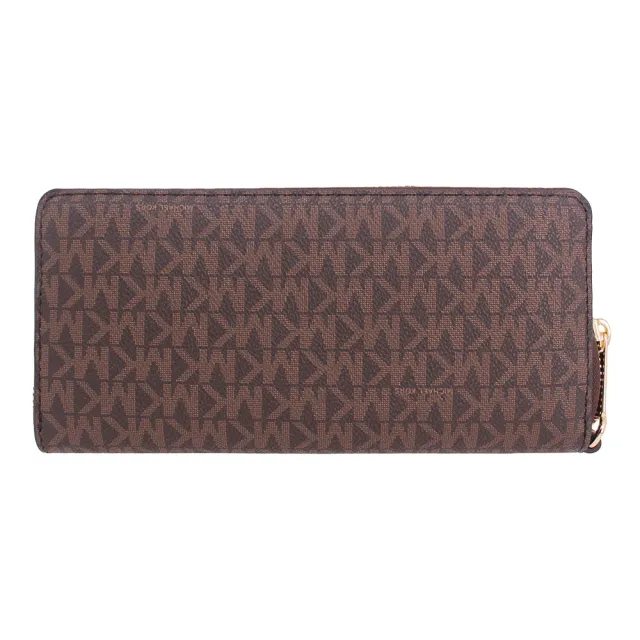 【Michael Kors】JET SET TRAVEL系列 PVC皮革 16卡 拉鍊長夾 / 手拿包 / 長夾(字母咖)