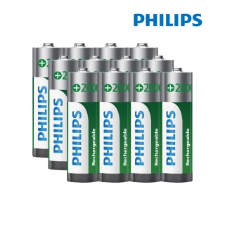 【PHILIPS】低自放鎳氫充電電池 AA 3號 2000mAh 共12顆(4入*3)