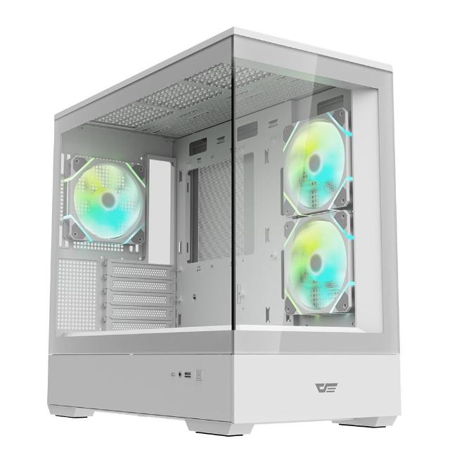 【darkFlash 大飛】大飛 MOTI 鏡之島 M-ATX 機殼-白色(無A柱設計)