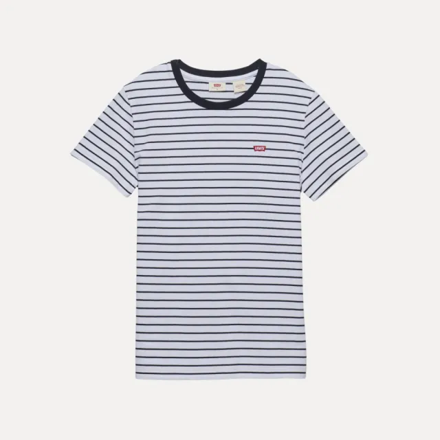 【LEVIS】女款 短袖T恤 經典LOGO TEE 女生短袖 條紋款 上衣 熱賣單品 0019B-0003