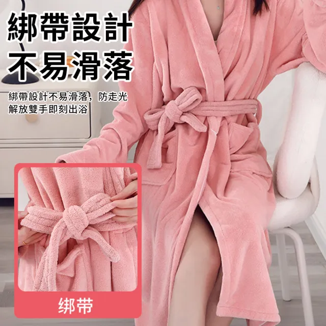 【TLYS-J】加厚珊瑚絨浴袍 男女睡袍 睡衣 浴衣 居家服 桑拿服 酒店成人浴袍 晨袍