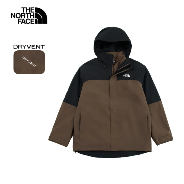 The North Face 北面男款棕色DryVent防水透氣抓絨內裡連帽三合一外套｜89ZP5EX