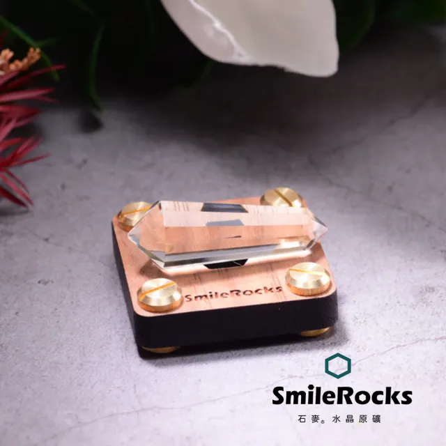 【SmileRocks 石麥】石麥水晶原礦   淨體雙尖白水晶  No.6232841201(SmilePad 4.5X4.5底板)