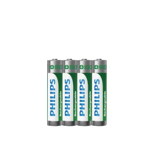 【PHILIPS】低自放鎳氫充電電池AAA 4號(800mAh  4入)