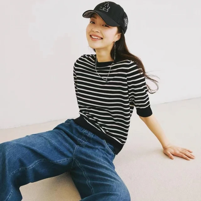 Very Buy 非常勸敗Very Buy 非常勸敗 預購/24新法式減齡條紋羊毛針織衫短袖女T恤內搭圓領寬鬆短袖上衣薄款