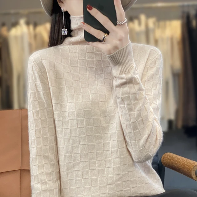 Very Buy 非常勸敗Very Buy 非常勸敗 預購/堆堆領提花套頭毛衣女修身短款保暖內搭百搭內搭針織衫23秋冬