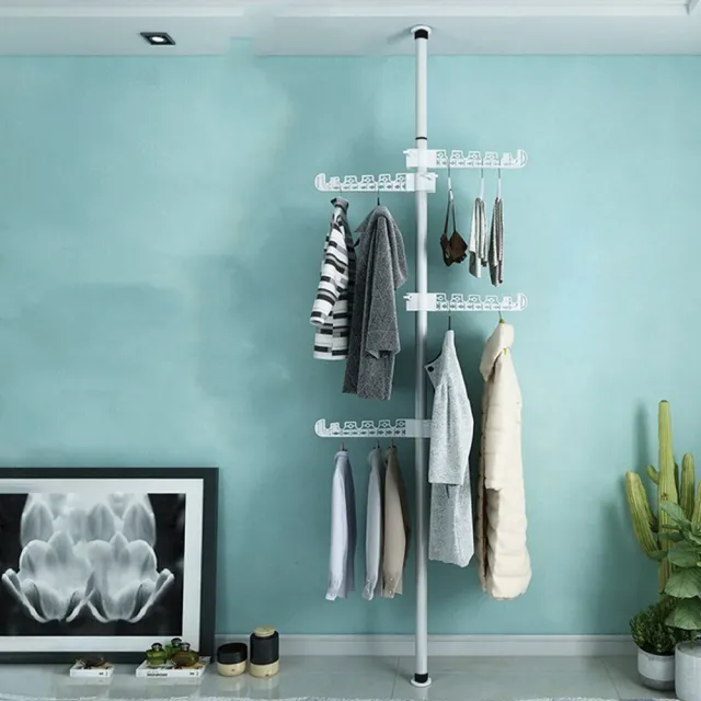 【小不記】四翅膀/免打孔/伸縮衣帽架/頂天立地衣架(曬衣架 掛衣架 衣帽架 置衣架 晾衣架 衣架)
