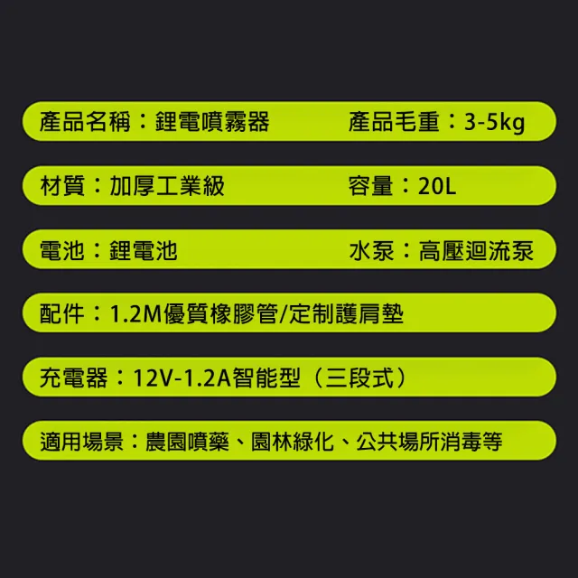 【艾嘉圖】20L電動噴霧器 三開關鋰電噴霧器 農藥噴霧器 農藥桶 背負式高壓打藥機