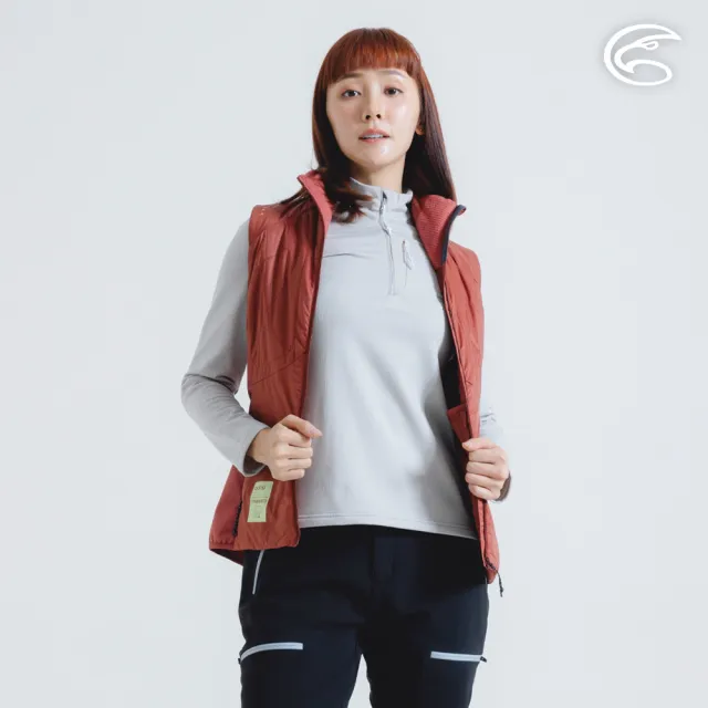 【ADISI】女SMAWARM海洋溫控超撥水彈性背心 AV2421079 繡紅 M-2XL(蚵殼棉 運動外套 抗風 海洋紗)