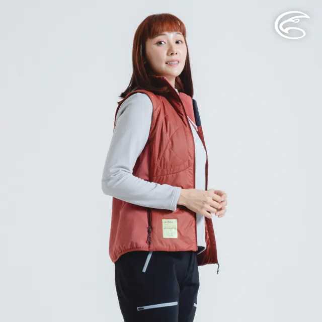 【ADISI】女SMAWARM海洋溫控超撥水彈性背心 AV2421079 繡紅 M-2XL(蚵殼棉 運動外套 抗風 海洋紗)
