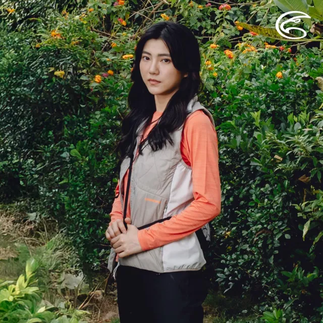 【ADISI】女SMAWARM海洋溫控超撥水彈性背心 AV2421079 栗灰 S-2XL(蚵殼棉 運動外套 抗風 海洋紗)